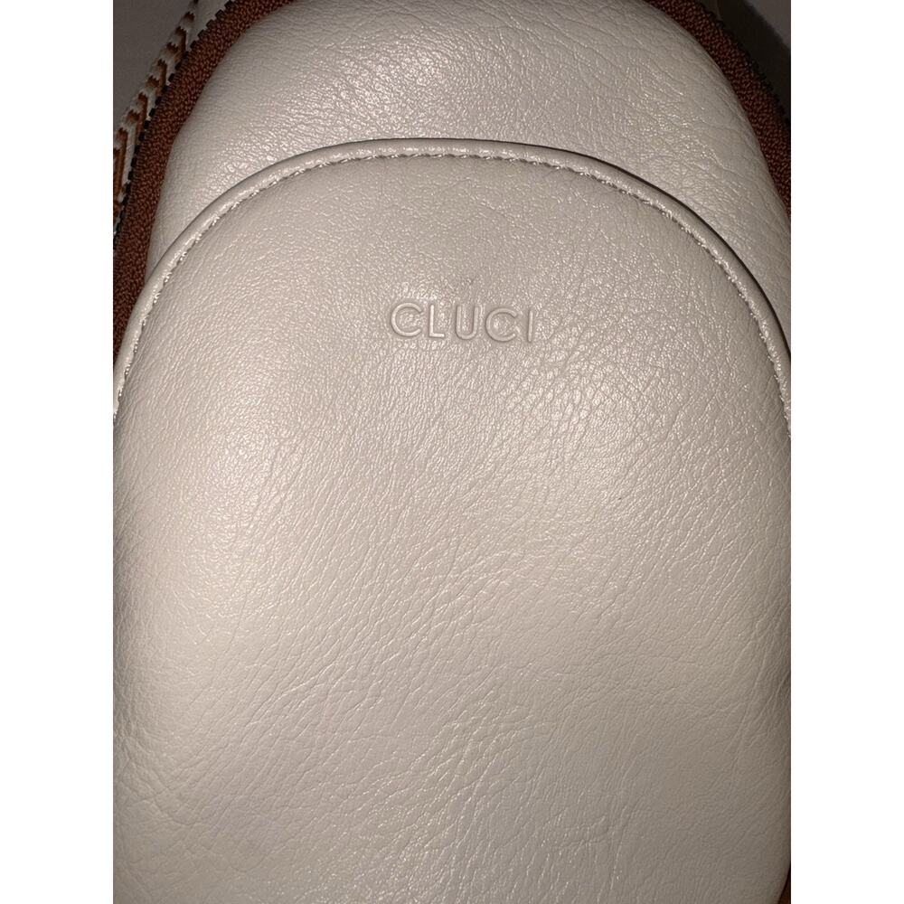 CLUCI Small Sling Bag for Women Crossbody, Faux 1-1 Off White With Tan